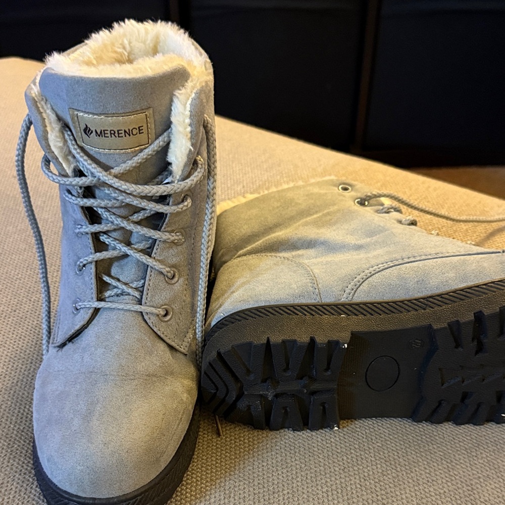 Women's Fur Lined Gray Boots